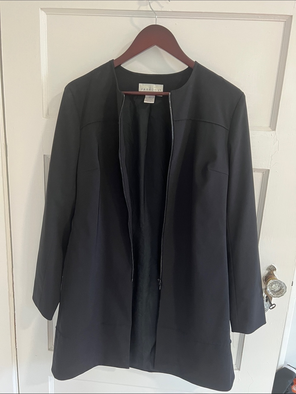 Paradox Black Longline Zip-Front Blazer